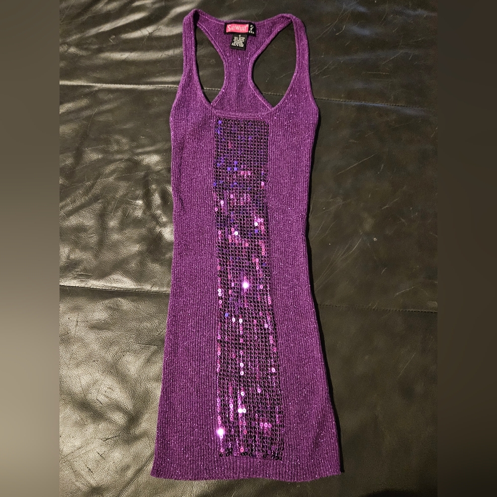 Say What Purple Sequin Tank